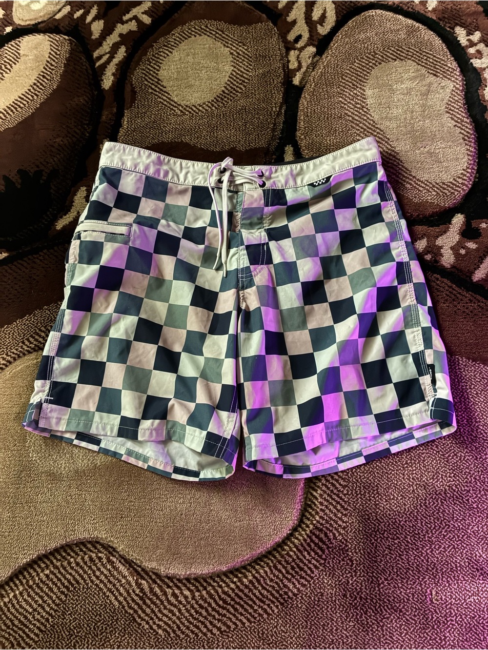 Vans Dark blue and beige Checkered Hybrid Shorts